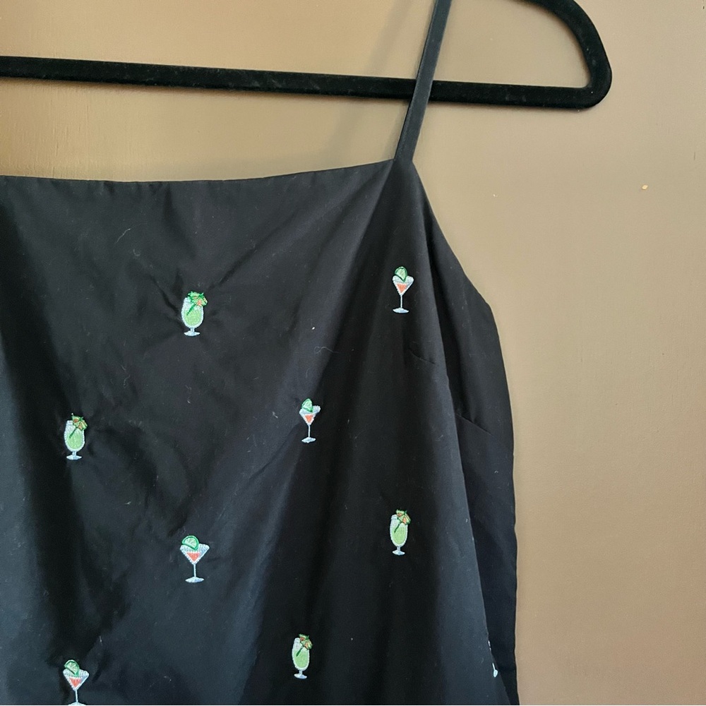 Vintage Cocktail Embroidered 100% cotton Dress